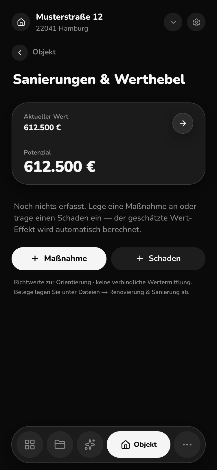 Sanierungen und Werthebel erfassen
